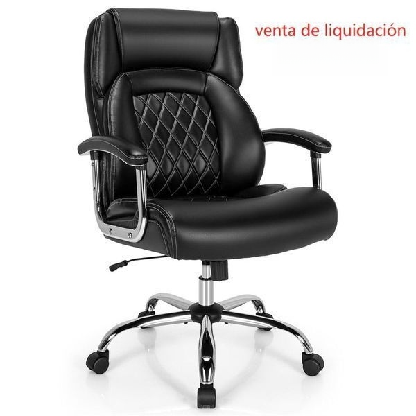 Big and Tall Office Chair 400lbs-Heavy Duty Executive Desk Chair with Extra Wide Seat, High Back Ergonomic Leather Computer Chair with Tilt Rock&Tension, Padded Armrests-Diamond Brown